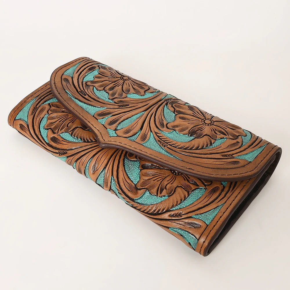 Texas Bloom Tooled Leather Wallet by American Darling