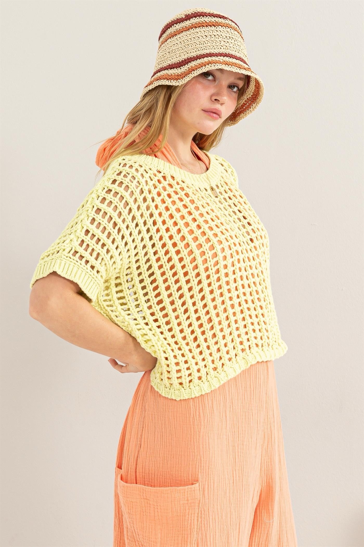 Beach Babe Open Stitch Crochet Pullover