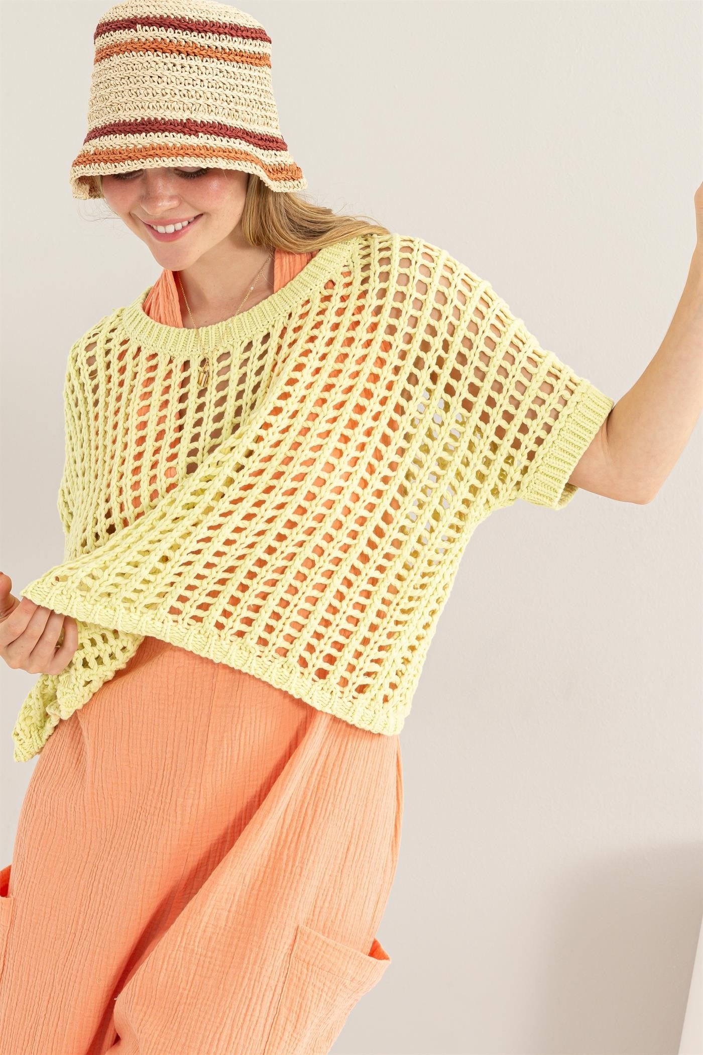 Beach Babe Open Stitch Crochet Pullover