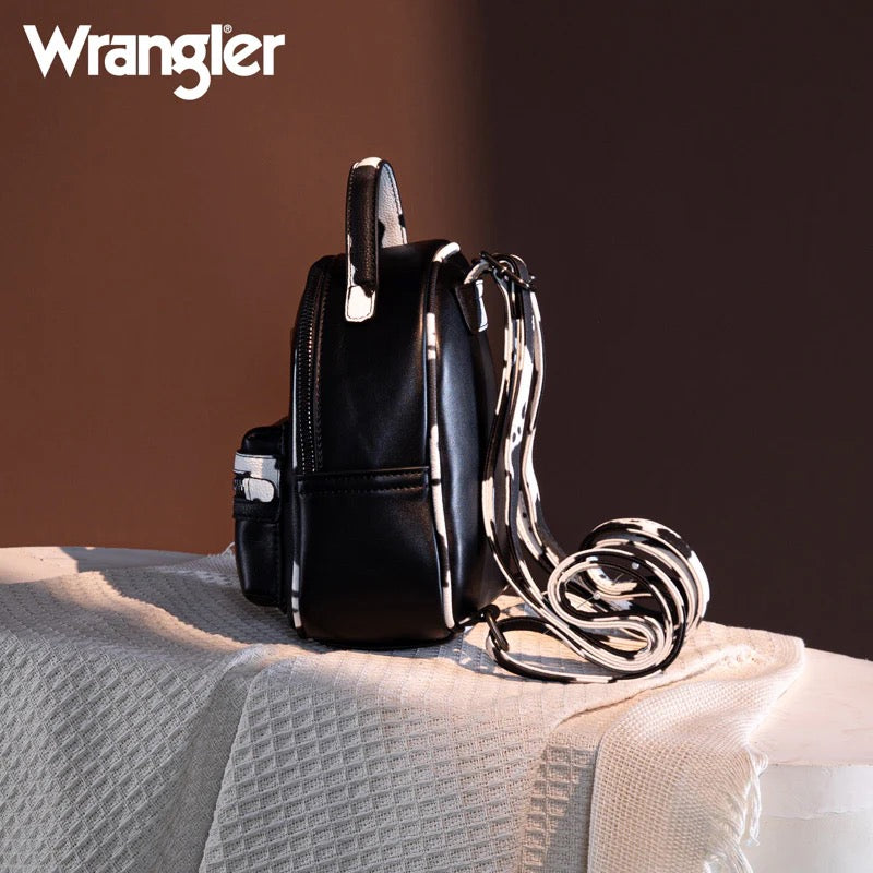 cute little leather backpack Wrangler Mini Cow Print Accented Backpack – Stylish and Compact Faux L – Dani Morgans