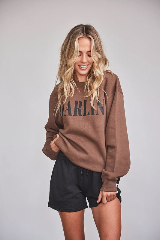 Sweet and Simple Darlin Crewneck in Brown