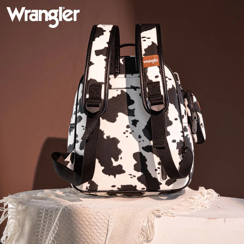 Cow Print Zippered Backpack-Wrangler Women’s Fashion Backpack –  Western Style