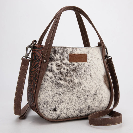 Wrangler Genuine Hair-On Cowhide Tote/Crossbody Bag