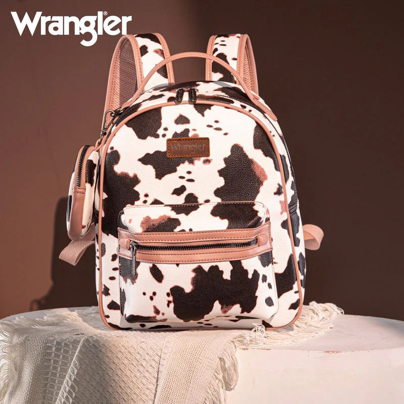 Cow Print Zippered Backpack-Wrangler Women’s Fashion Backpack –  Western Style