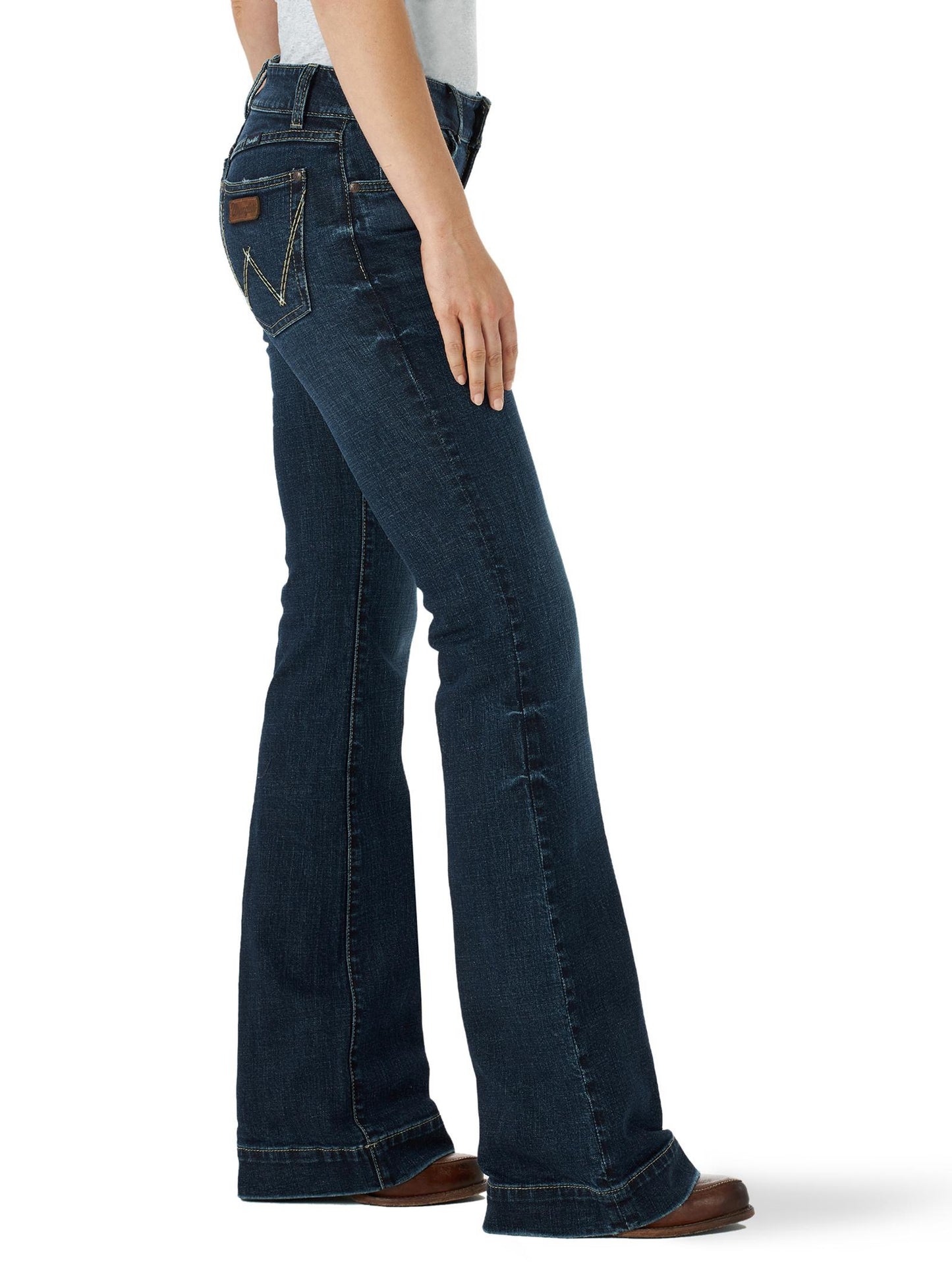 Wrangler Womens Retro Mae Mid Rise Flare Leg Jeans