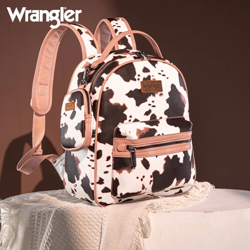 Cow Print Zippered Backpack-Wrangler Women’s Fashion Backpack –  Western Style