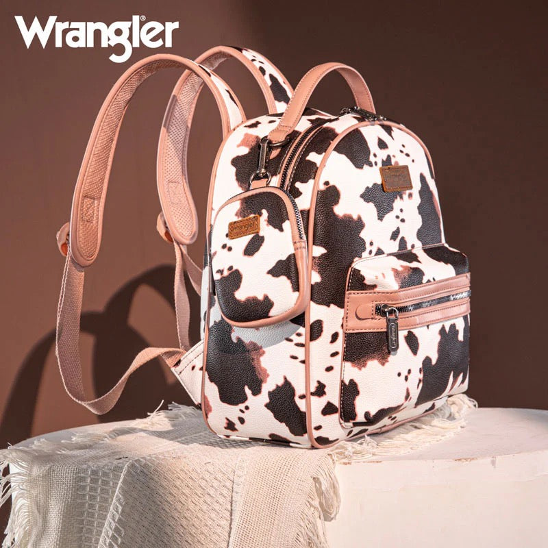 Cow Print Zippered Backpack-Wrangler Women’s Fashion Backpack –  Western Style