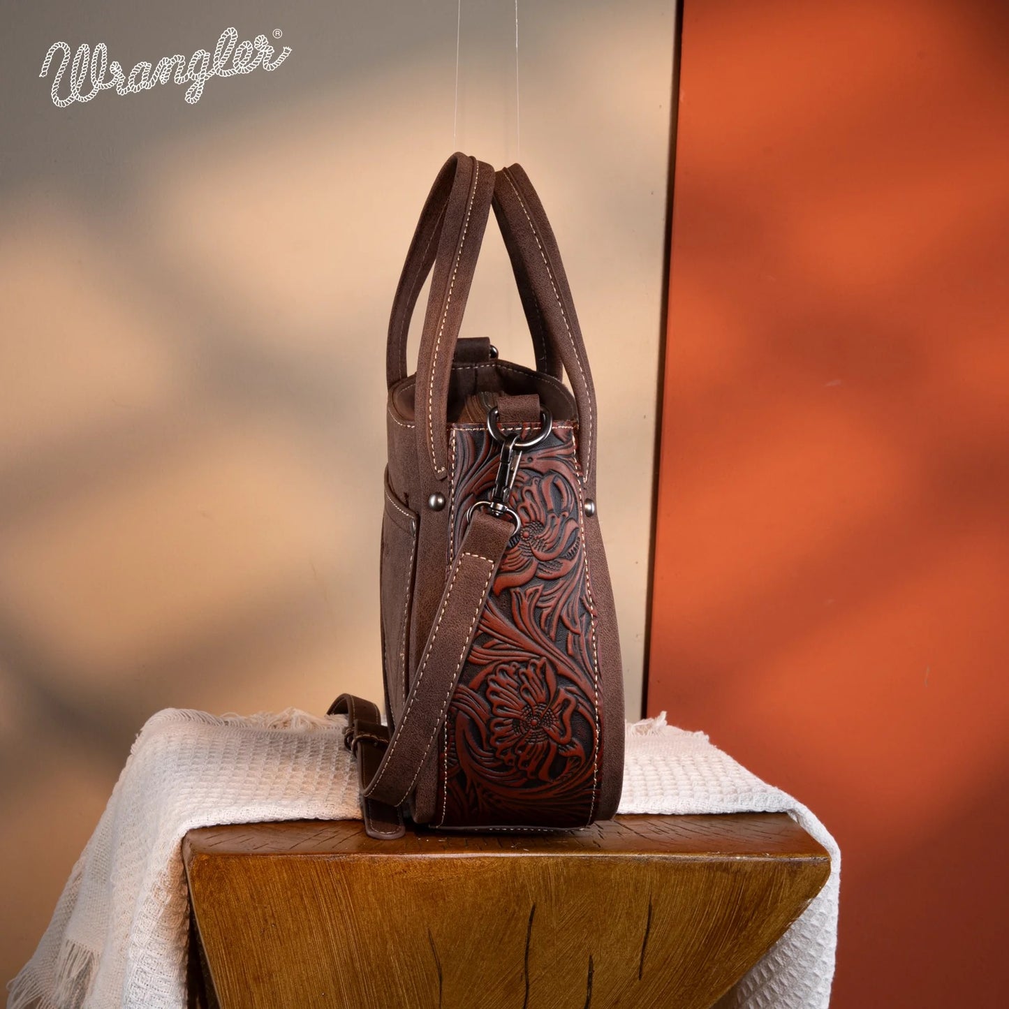 Wrangler Genuine Hair-On Cowhide Tote/Crossbody Bag