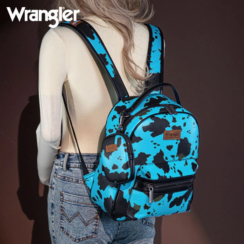 Cow Print Zippered Backpack-Wrangler Women’s Fashion Backpack –  Western Style