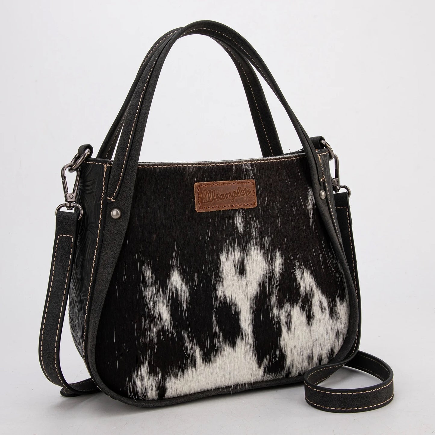 Wrangler Genuine Hair-On Cowhide Tote/Crossbody Bag