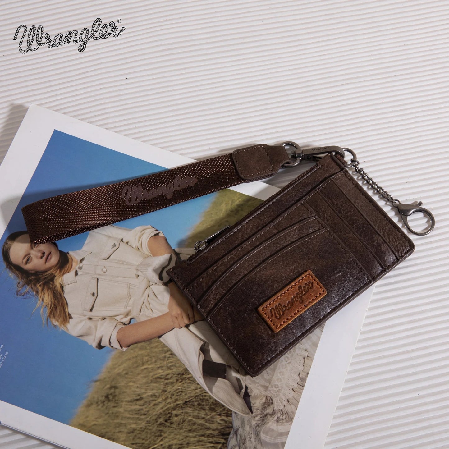 Wrangler VersaCarry Keychain Wallet, Solid Color Key Chain Wristlet Card Wallet