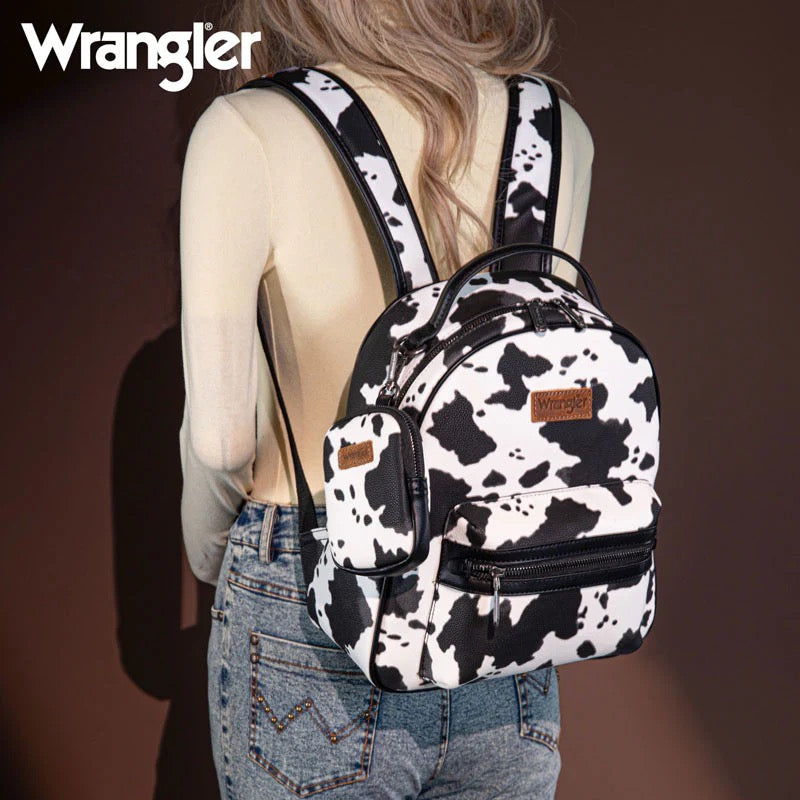 Cow Print Zippered Backpack-Wrangler Women’s Fashion Backpack –  Western Style