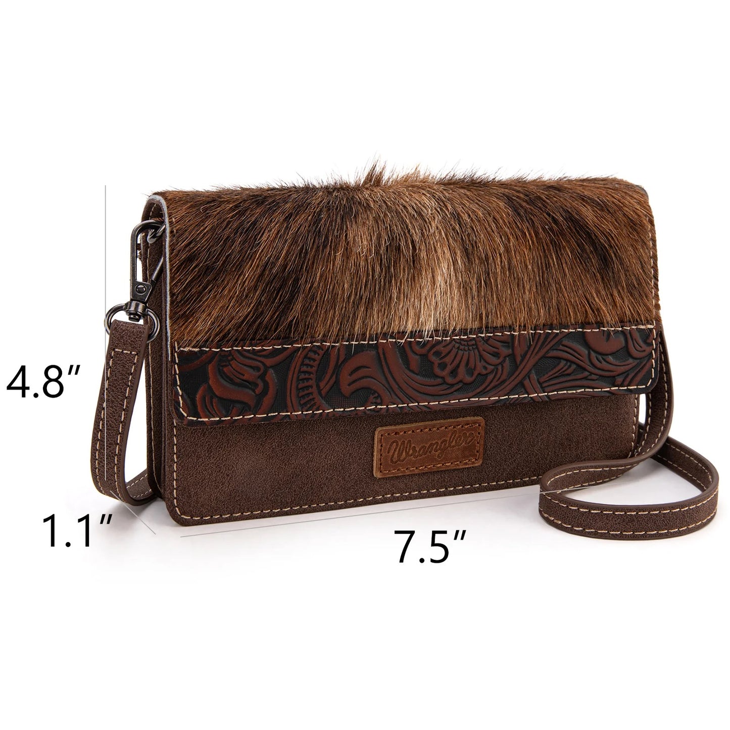 Wrangler Genuine Hair-On Cowhide Wallet/Crossbody