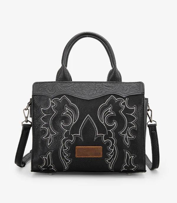 Wrangler Embroidered Boot Scroll Tote Crossbody Bag