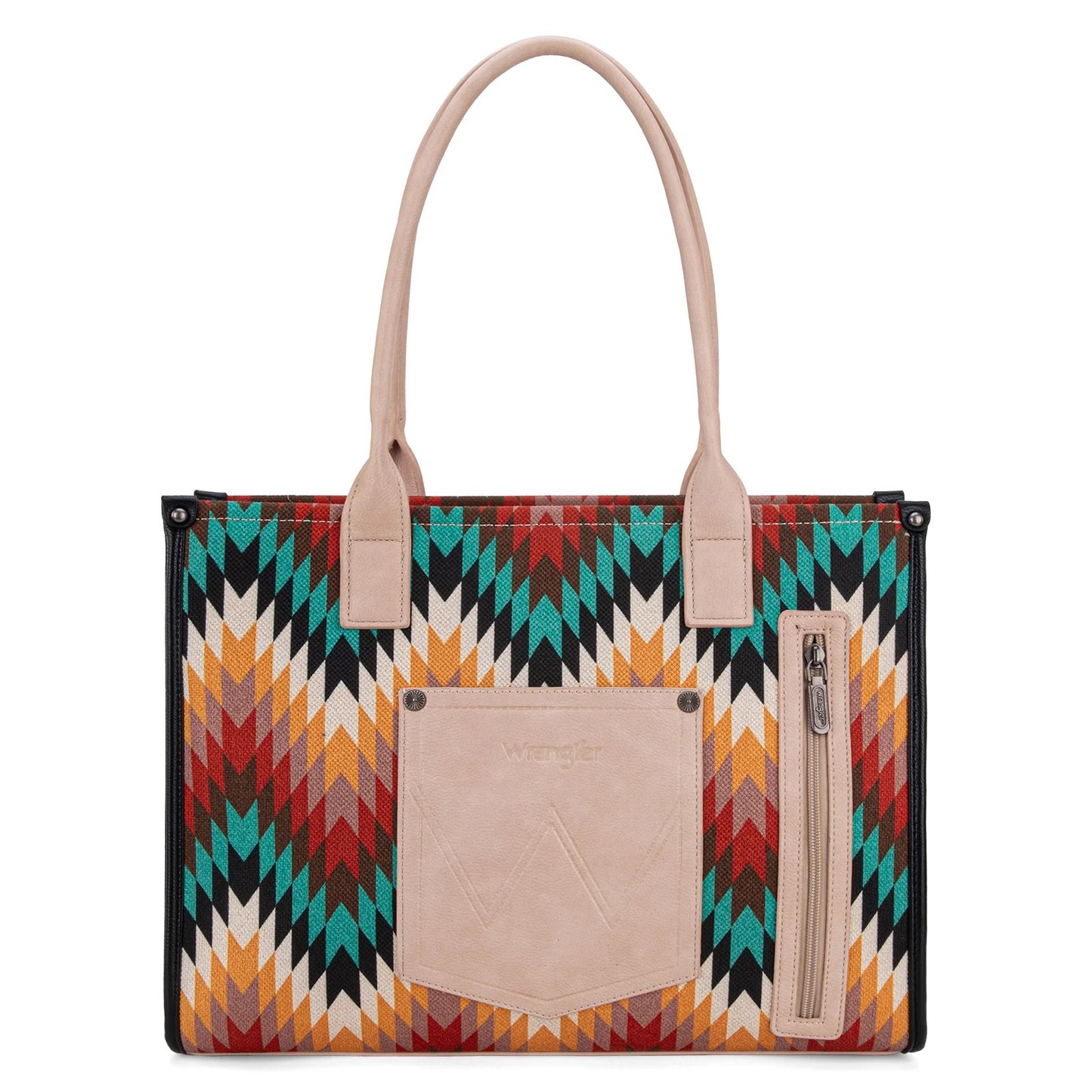 Fall Exclusive-Wrangler Southwestern Pattern Dual Sided Print Concealed Carry Wide Tote