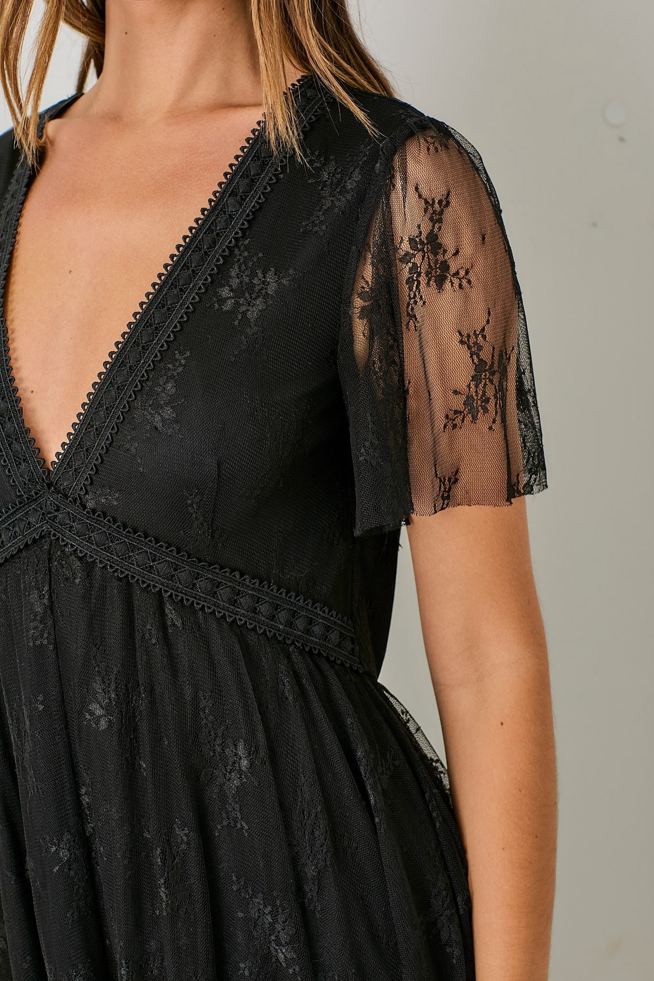 Embellished Lace Hem Dress