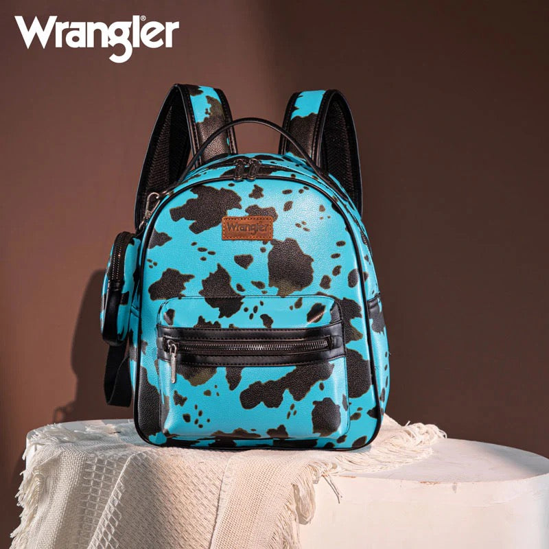 Cow Print Zippered Backpack-Wrangler Women’s Fashion Backpack –  Western Style