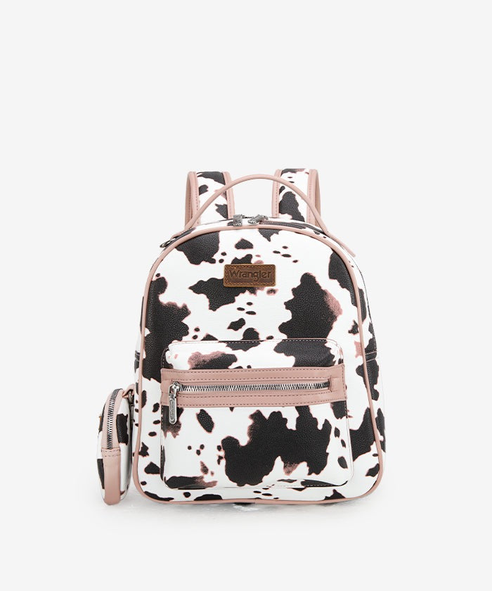 Cow Print Zippered Backpack-Wrangler Women’s Fashion Backpack –  Western Style