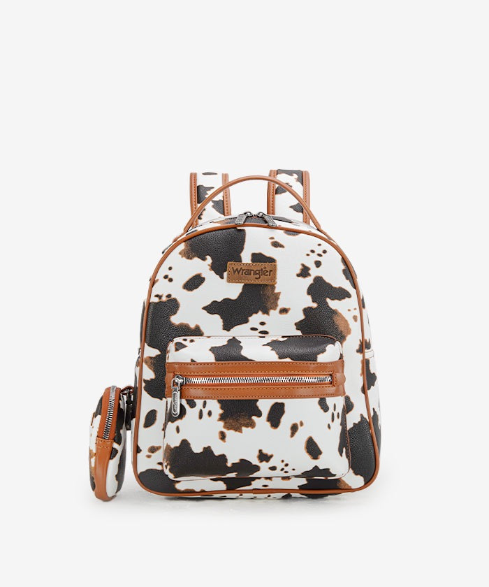 Cow Print Zippered Backpack-Wrangler Women’s Fashion Backpack –  Western Style