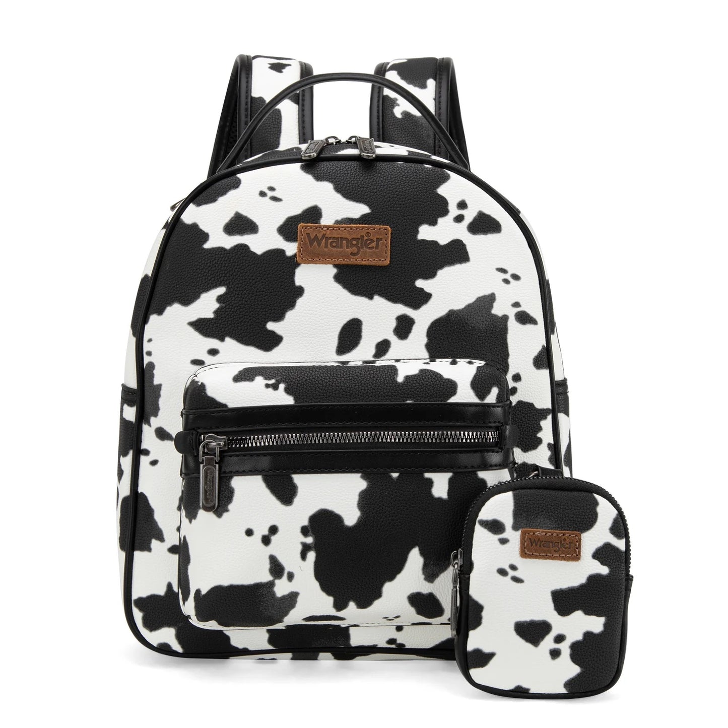 Cow Print Zippered Backpack-Wrangler Women’s Fashion Backpack –  Western Style