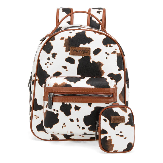 Cow Print Zippered Backpack-Wrangler Women’s Fashion Backpack –  Western Style