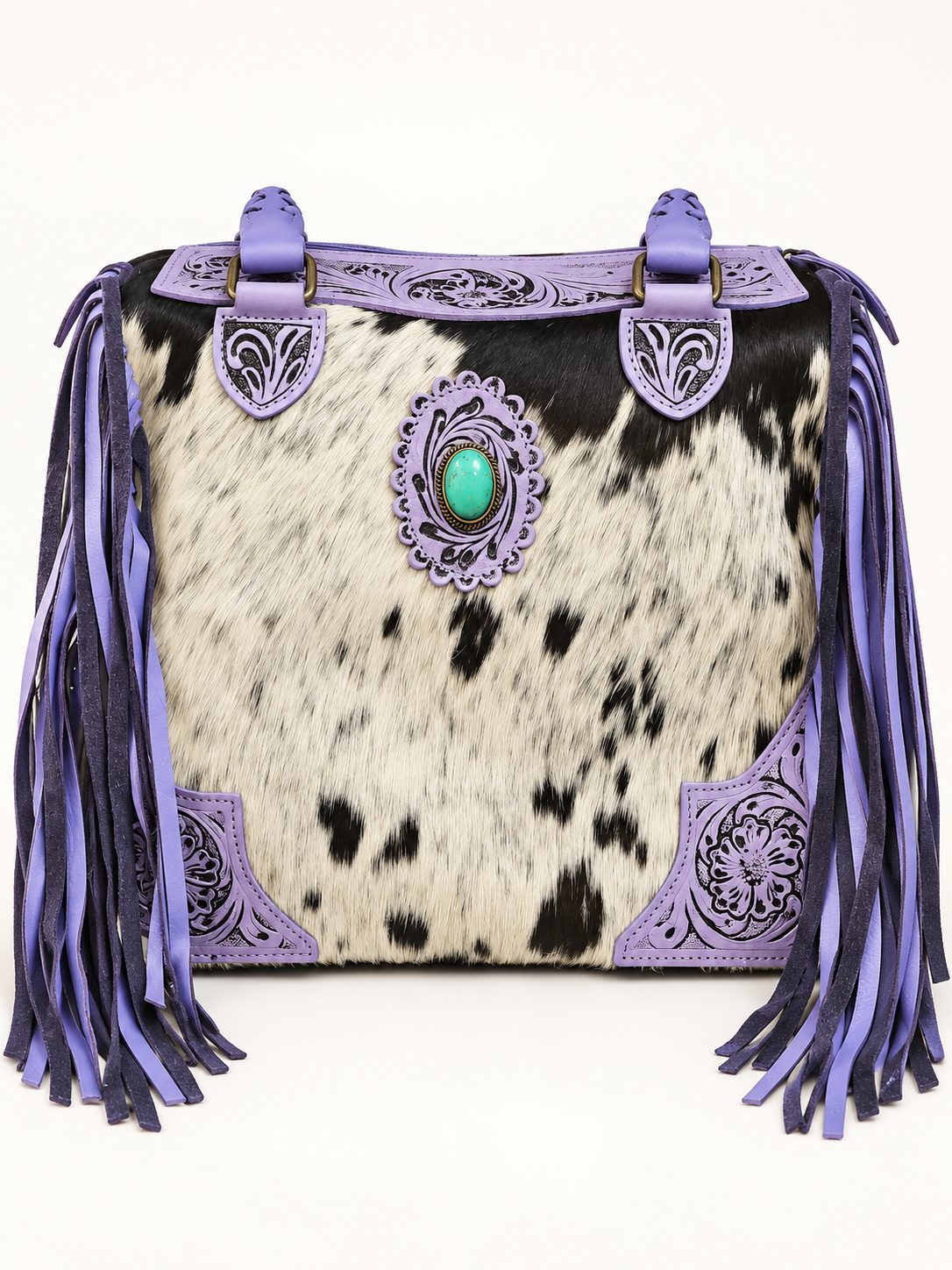 Becca Genuine Leather & Cowhide Fringe Bag