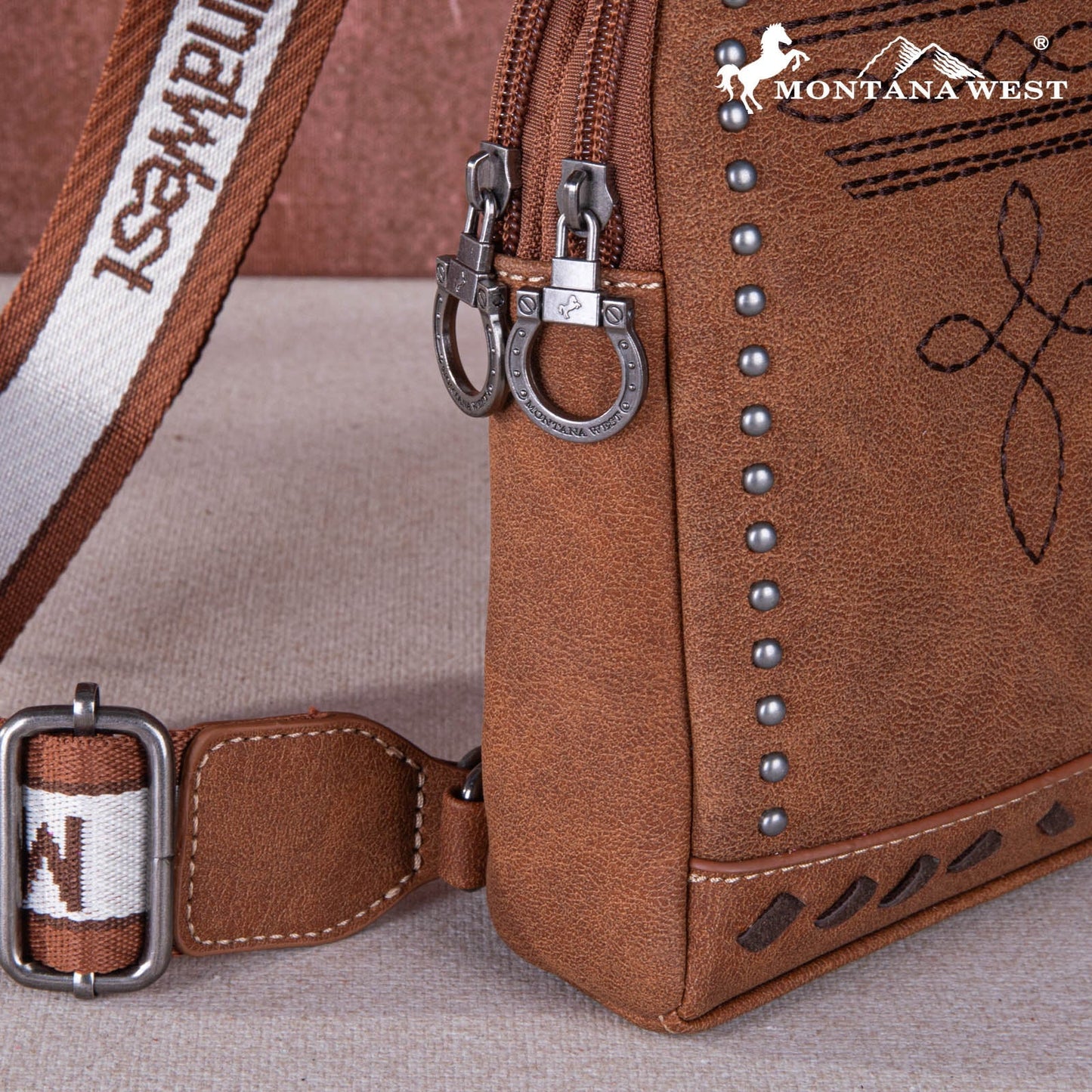 Montana West Embroidered Boot Stitch Sling Bag