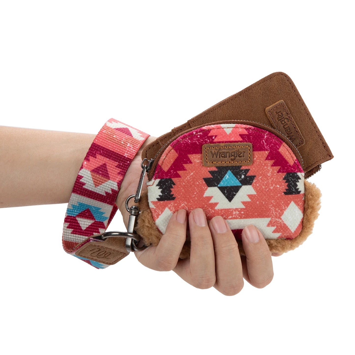 Wrangler Sherpa Southwestern Art Print Dual Pouch Wristlet