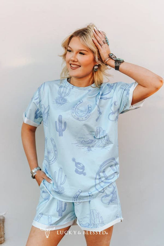 Blue Belle Western Two-Piece Set
