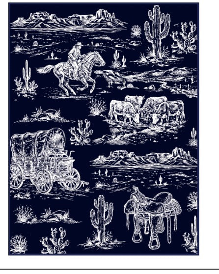 Western Dreams Ultra Soft Sherpa-Lined Throw Blanket | 50" x 60" | Multiple Prints