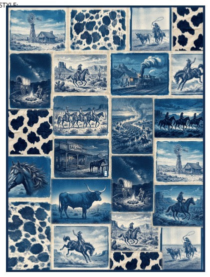 Western Dreams Ultra Soft Sherpa-Lined Throw Blanket | 50" x 60" | Multiple Prints