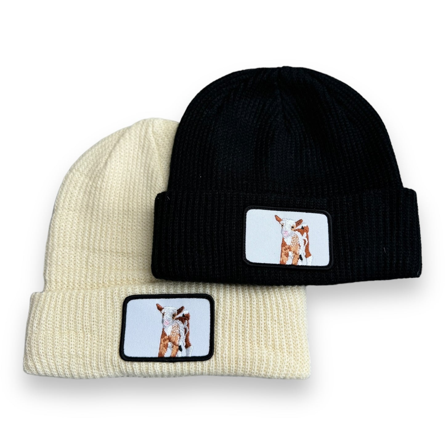 Beanie with Cute Embroidered Animal Patch