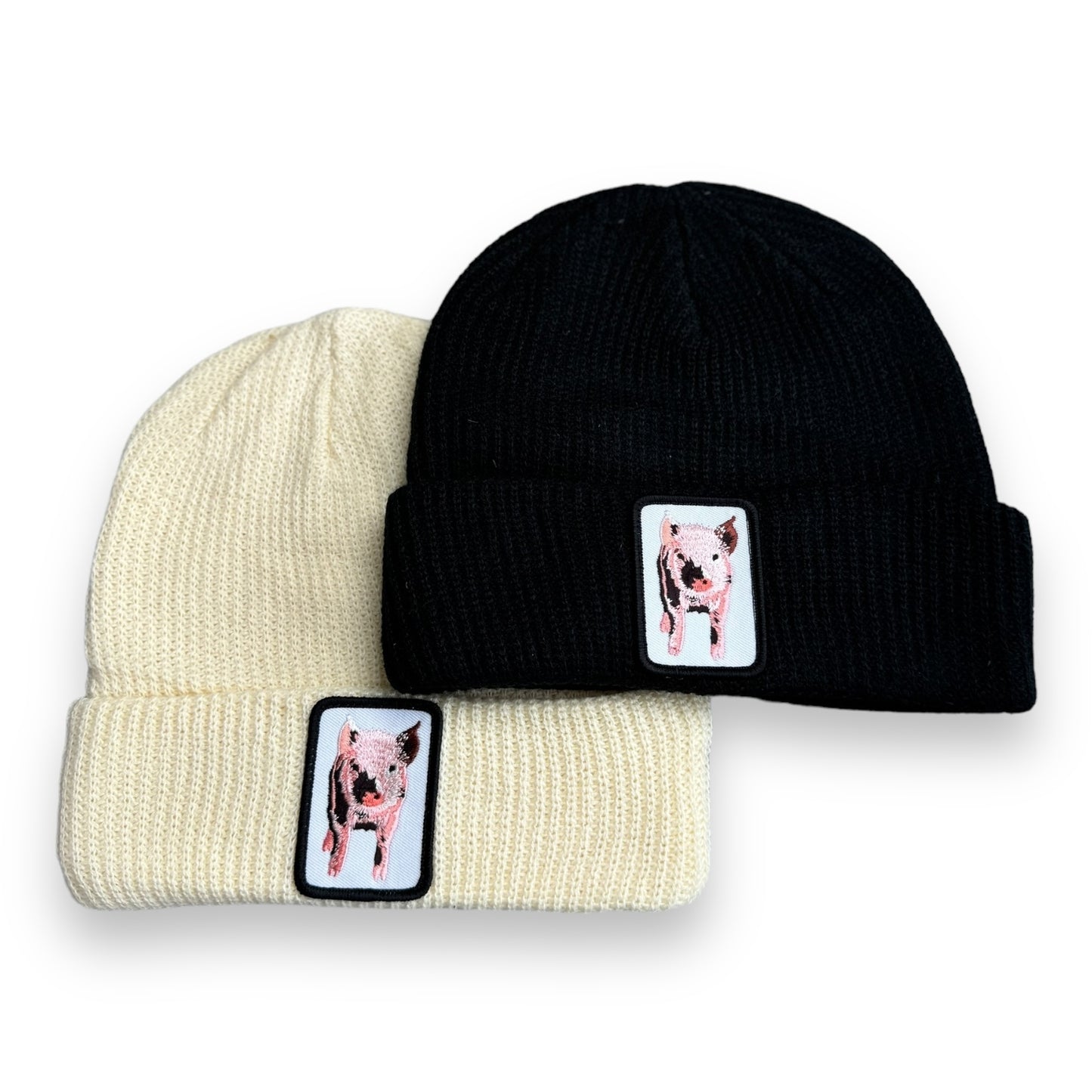 Beanie with Cute Embroidered Animal Patch