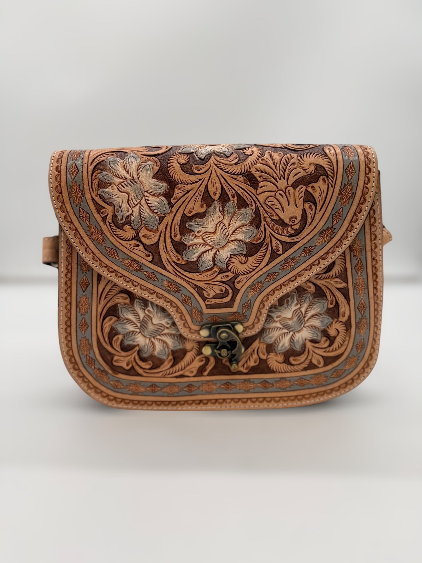 The Savannah Tooled Bag with Shoulder Strap and Crossbody Strap