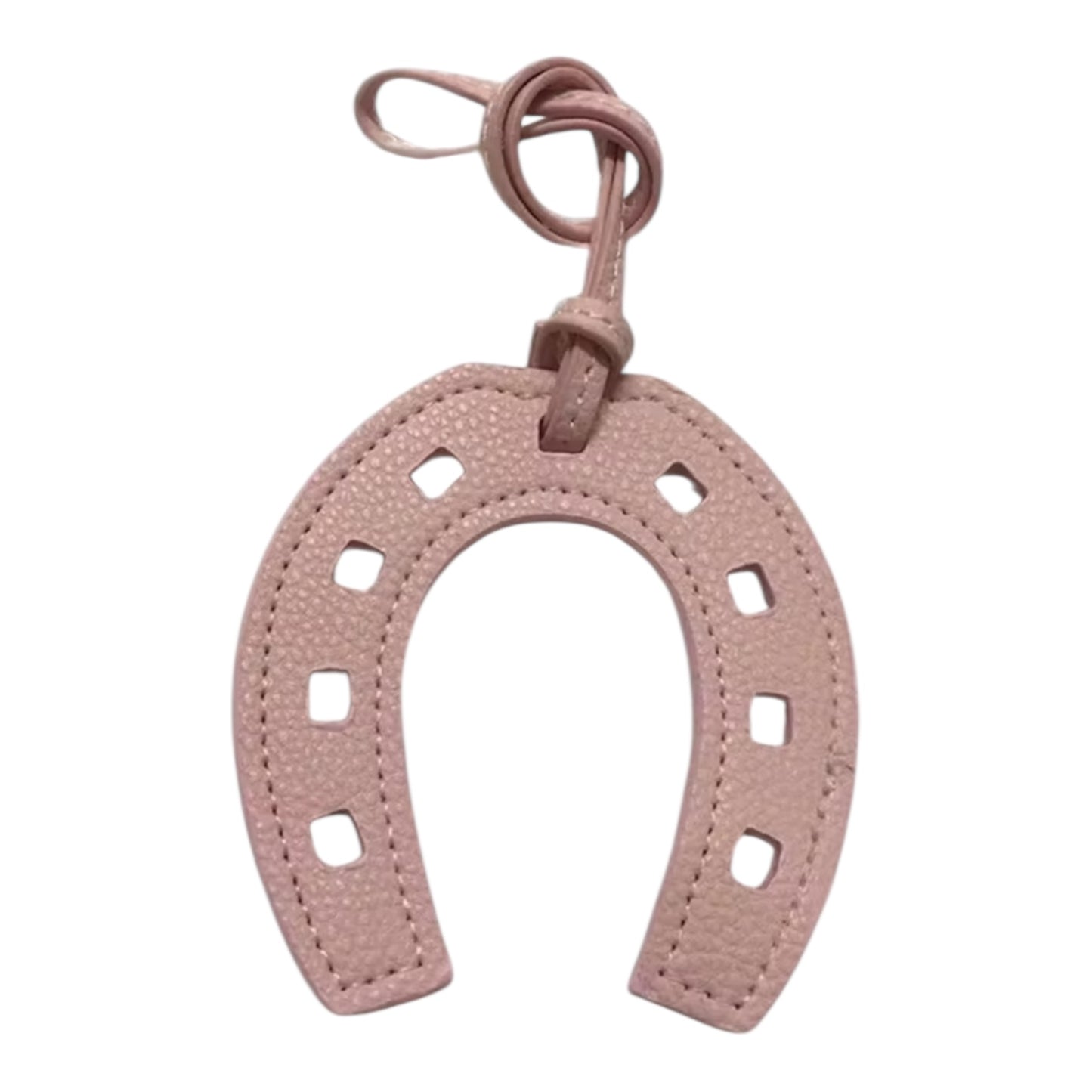 Horseshoe Faux Leather Bag Charm – 8” Good Luck Accessory with Hanging Strap