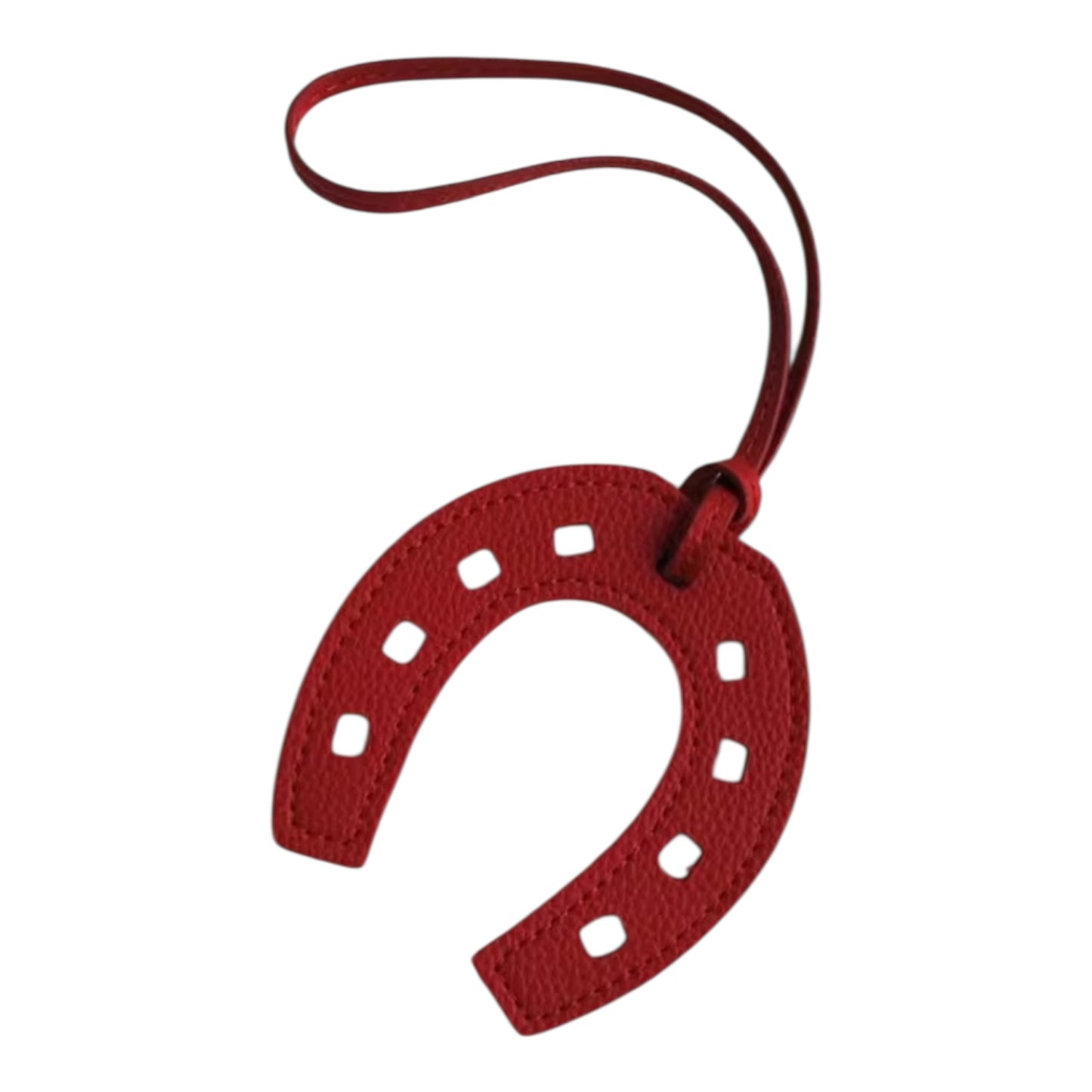Horseshoe Faux Leather Bag Charm – 8” Good Luck Accessory with Hanging Strap