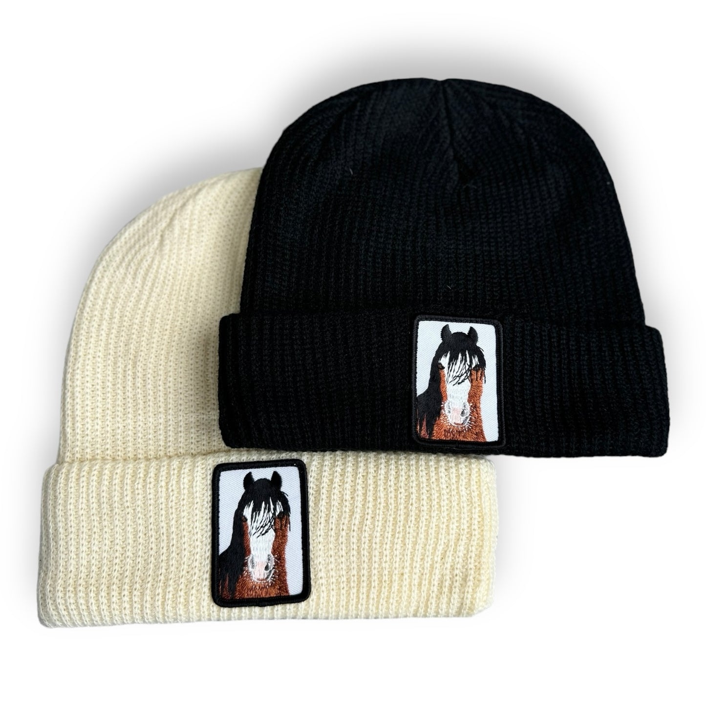 Beanie with Cute Embroidered Animal Patch