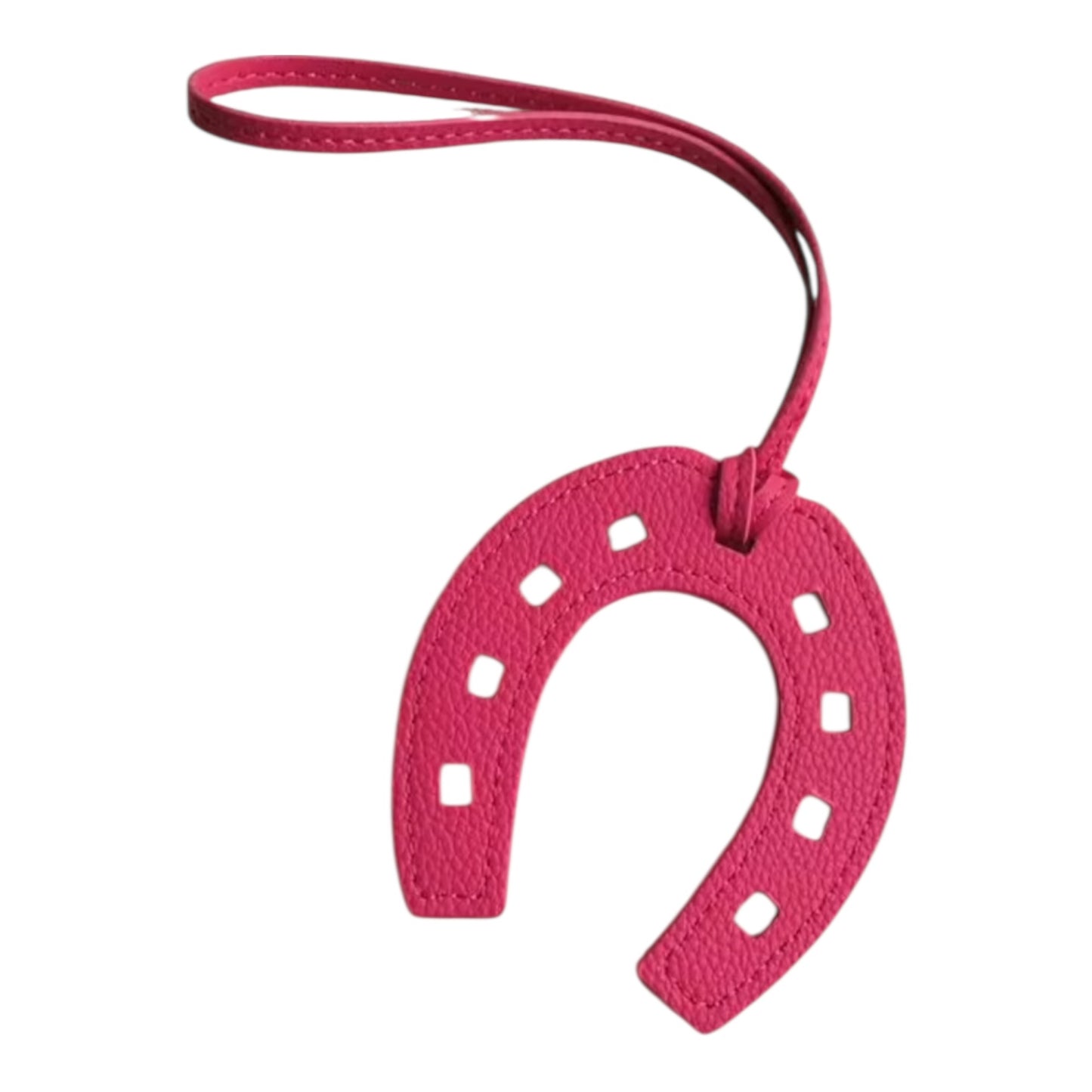 Horseshoe Faux Leather Bag Charm – 8” Good Luck Accessory with Hanging Strap