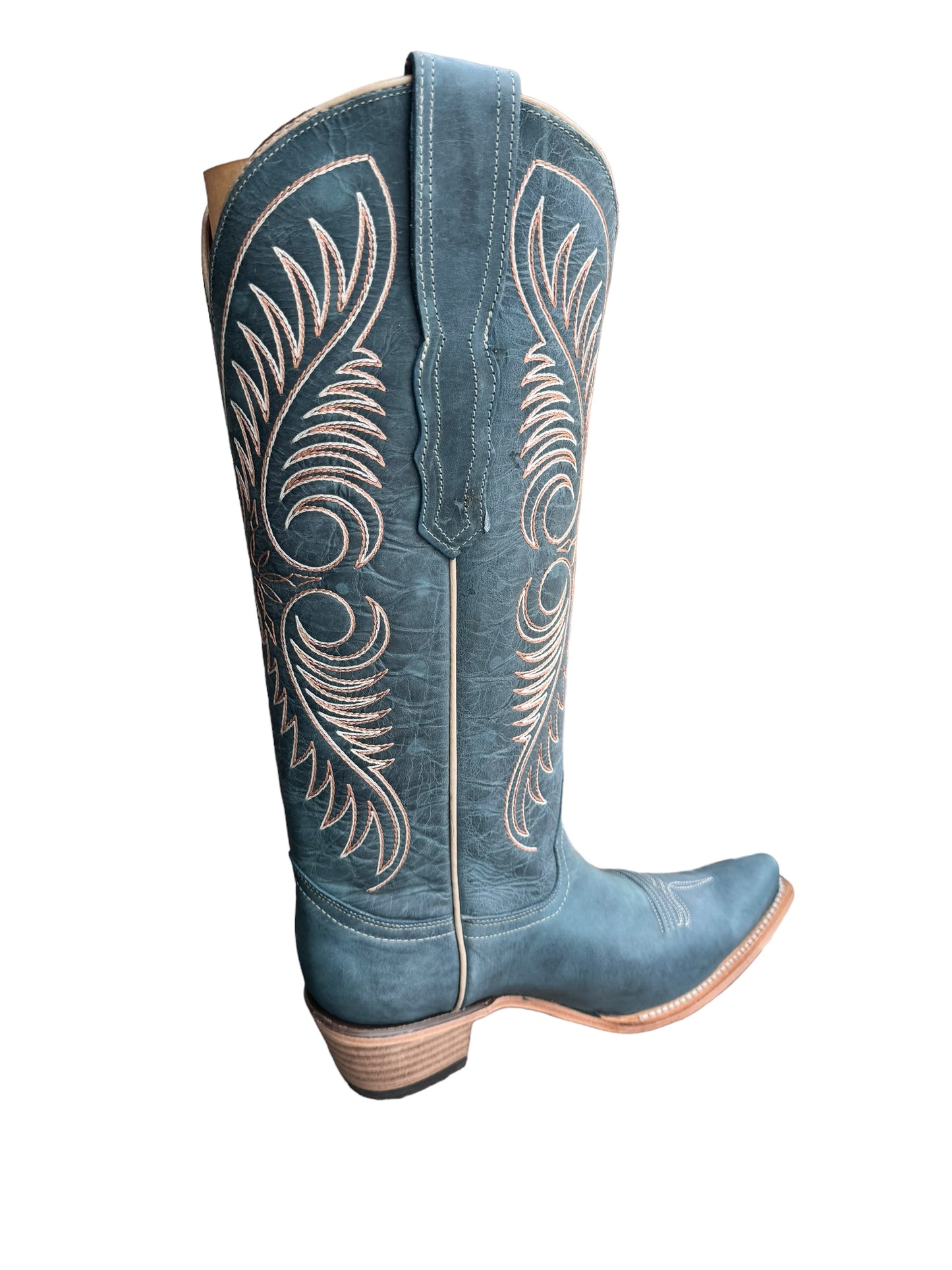 Dusty Blue Embroidered Circle G Cowgirl Boots