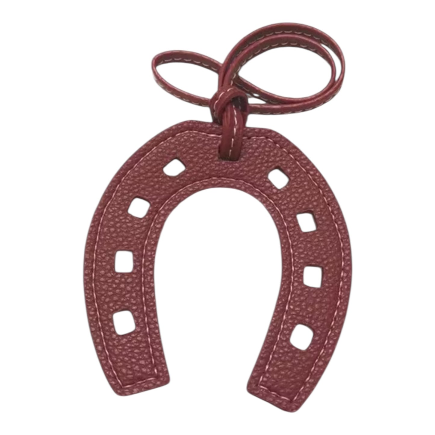 Horseshoe Faux Leather Bag Charm – 8” Good Luck Accessory with Hanging Strap