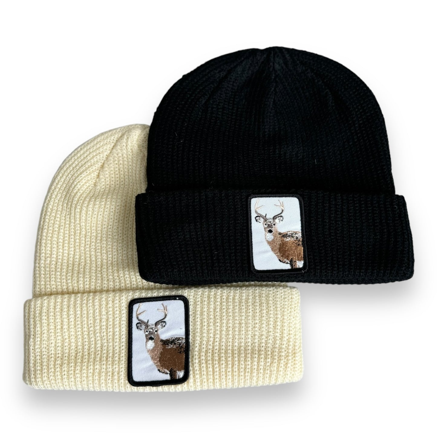 Beanie with Cute Embroidered Animal Patch