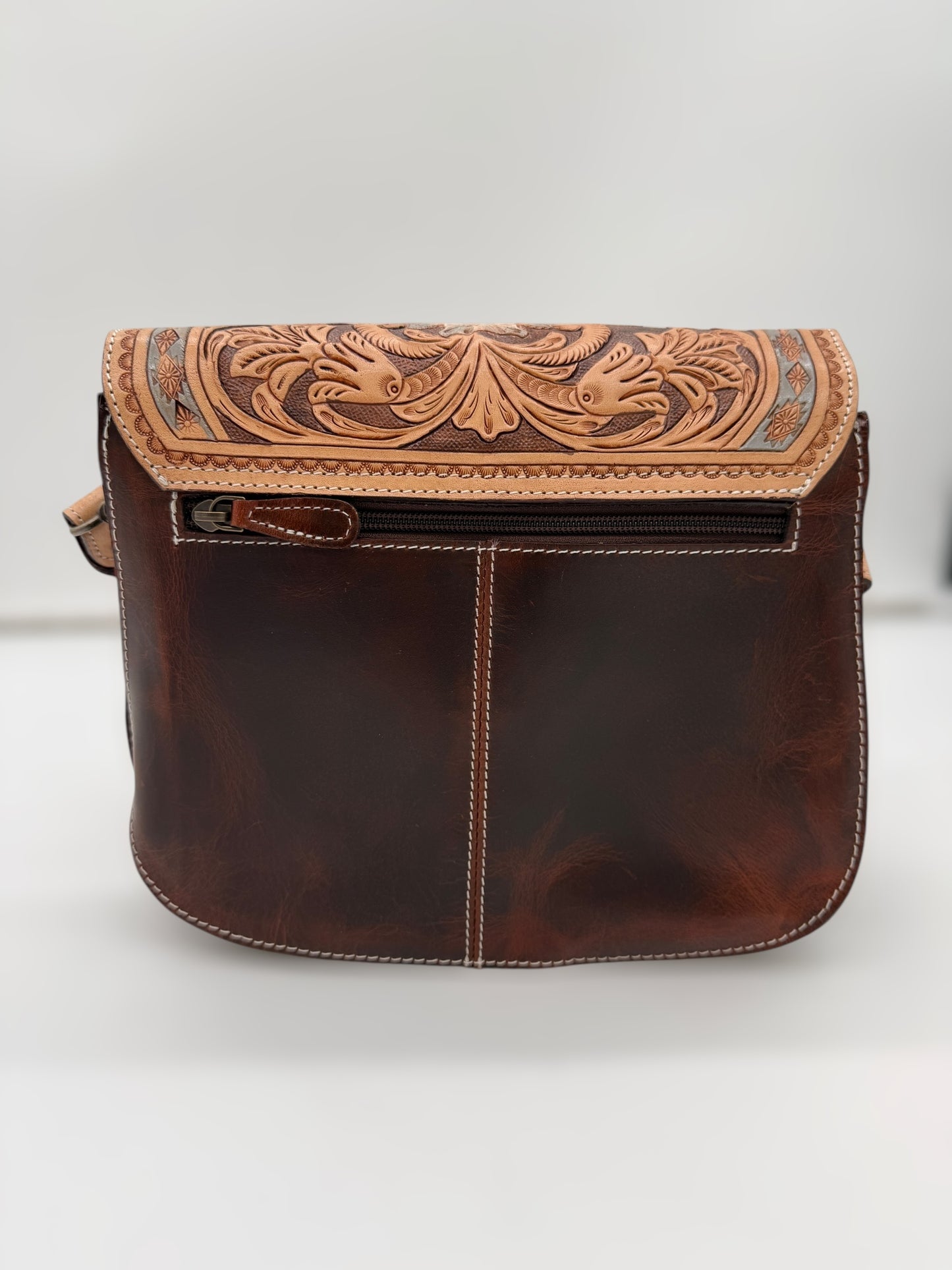 The Savannah Tooled Bag with Shoulder Strap and Crossbody Strap