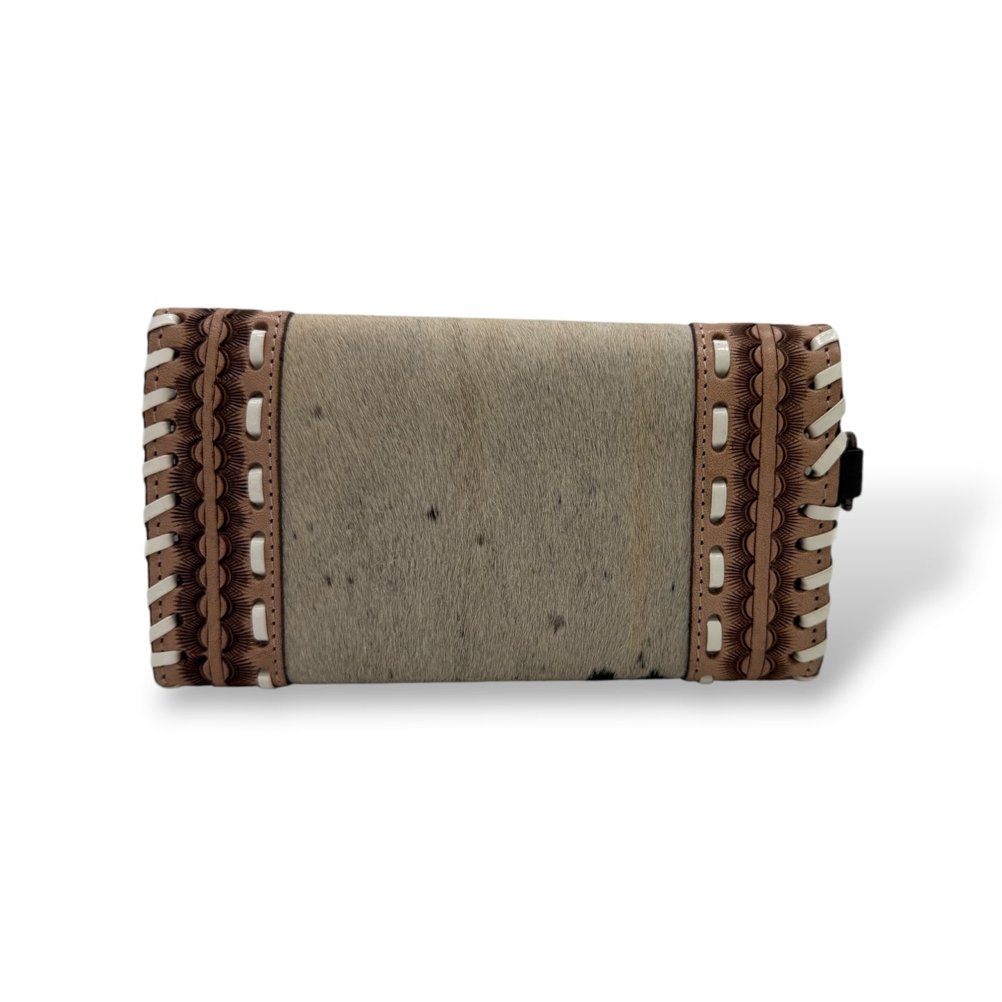 Rustic Charm Hair-On Cowhide Wristlet Wallet