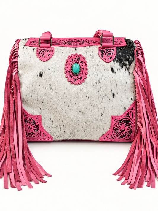 Becca Genuine Leather & Cowhide Fringe Bag