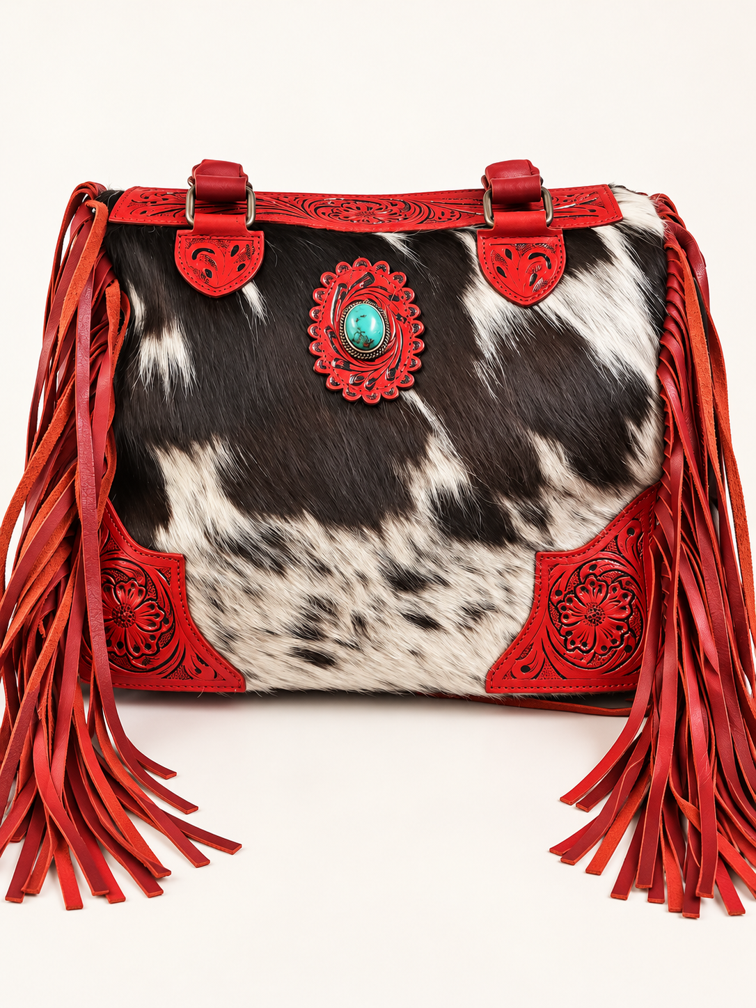 Becca Genuine Leather & Cowhide Fringe Bag