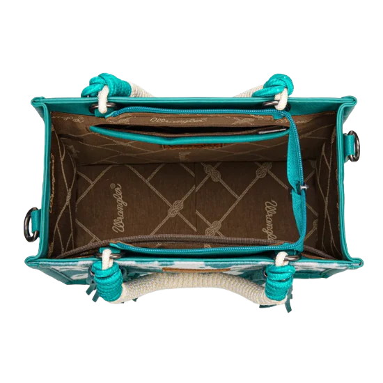 Ropin' Wrangler Cow Print Rope Handle Tote Bag