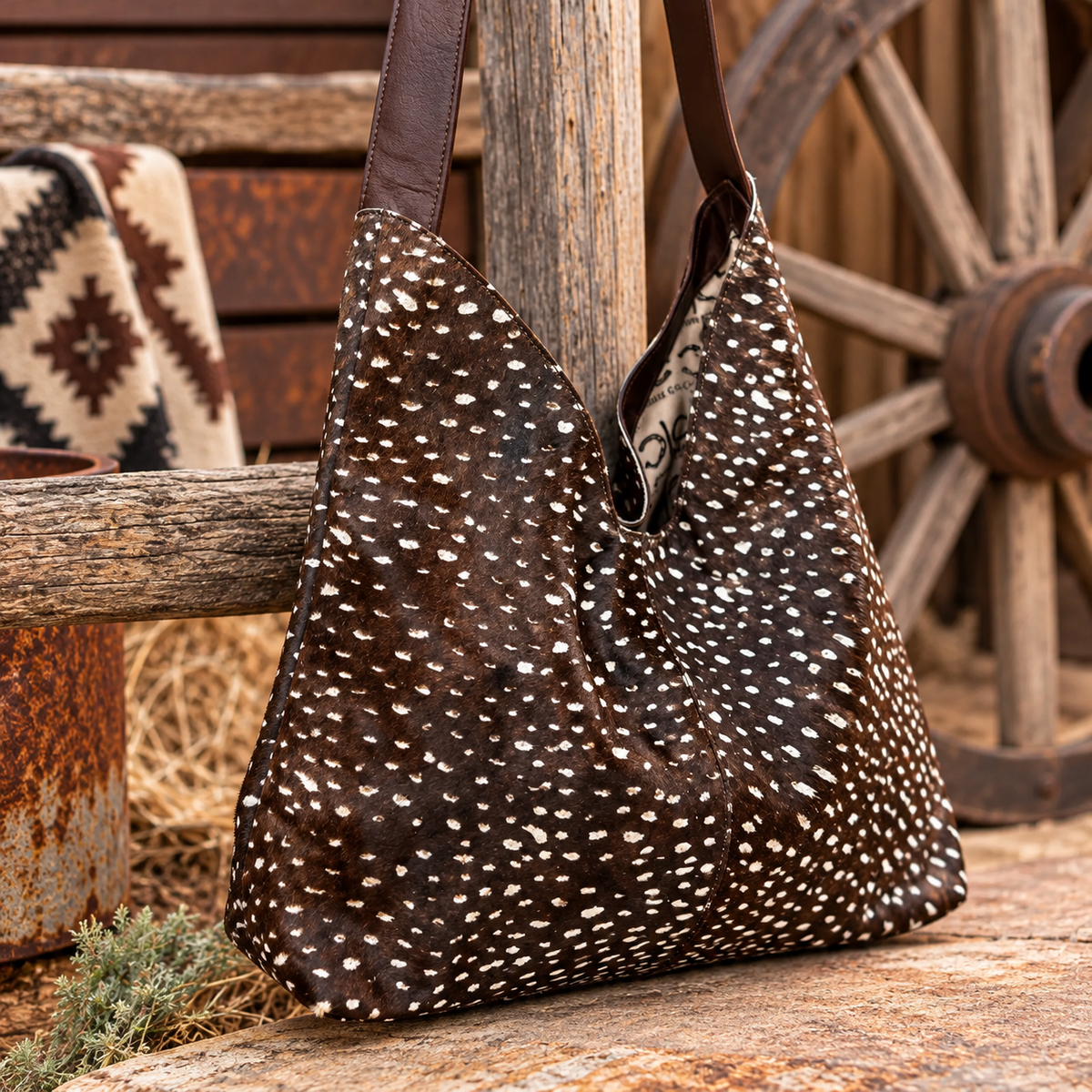 Wild Axis Genuine Cowhide Slouchy Hobo Shoulder Bag