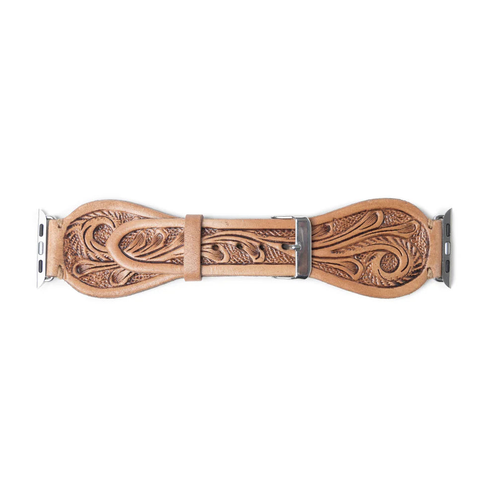 Leather Tooled Apple Watch Strap
