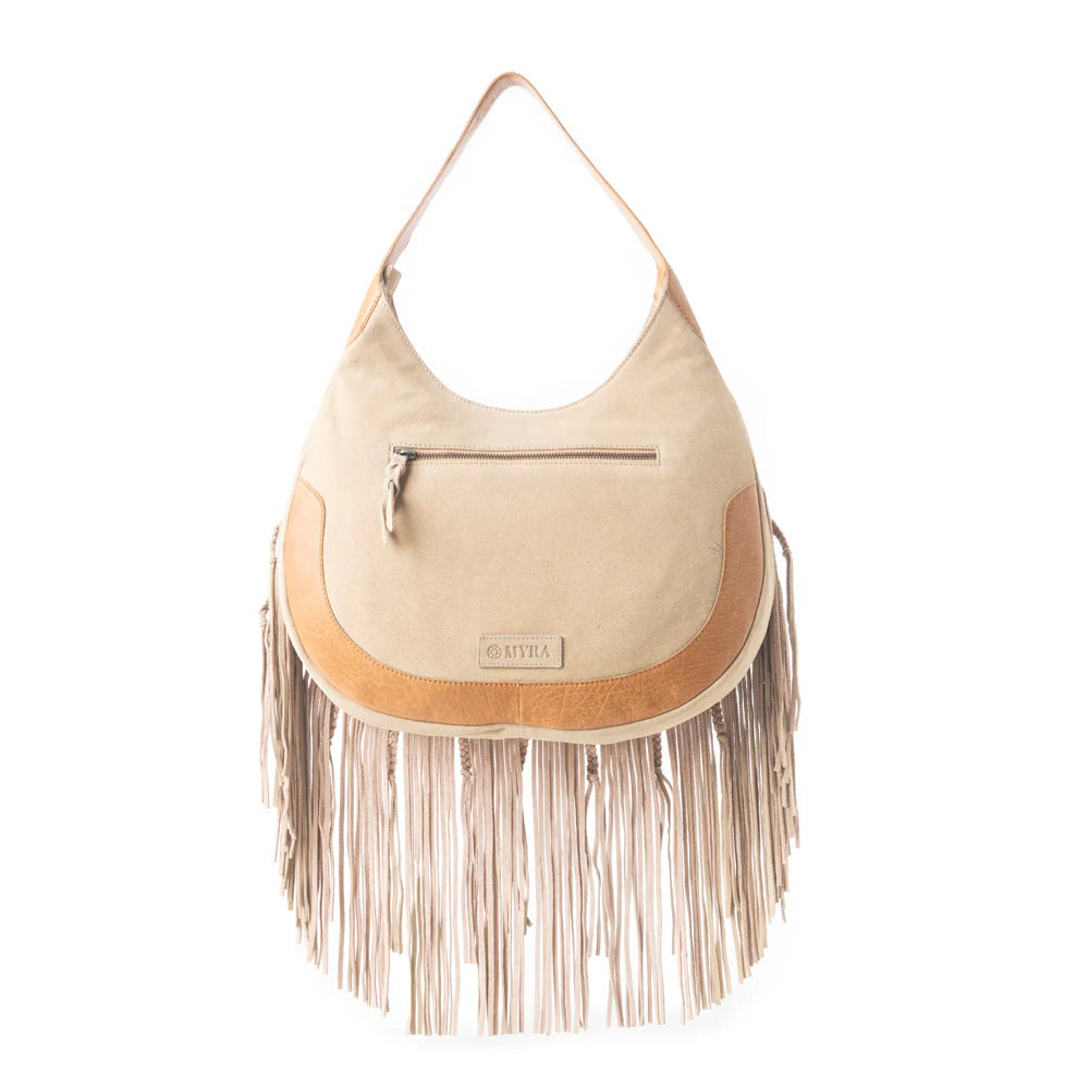 Sage Whisper Fringe Leather Bag
