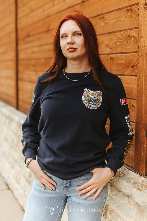 Western Patchwork Sweatshirt